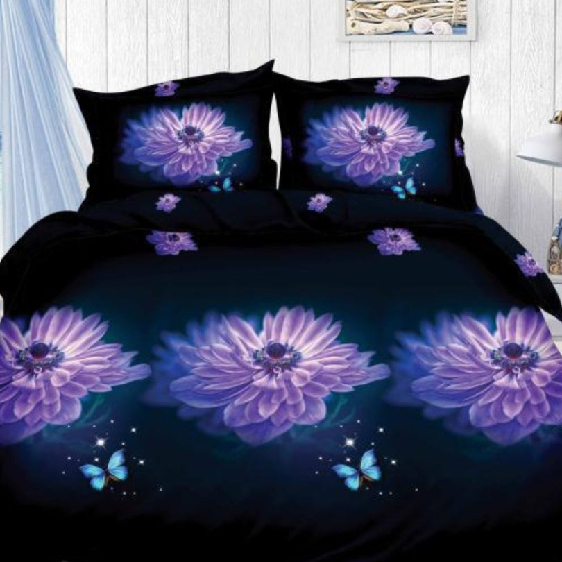 Lenjerie de Pat Bumbac Satinat 3D – 4 Piese | Confort Premium si Design Modern | COD 0638-S